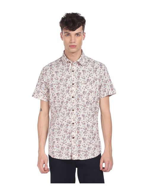 U S Polo Assn U.S. Polo Assn. Off White Floral Print Shirt