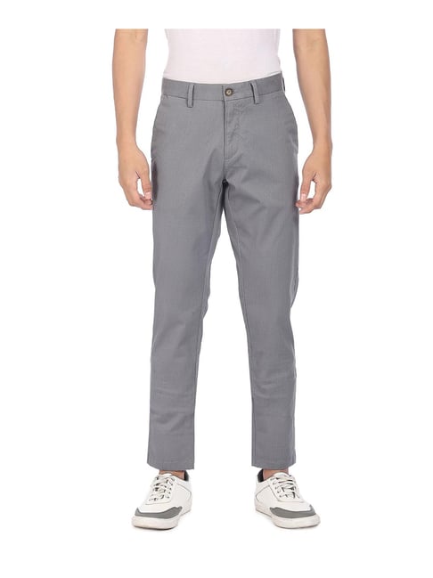 U S Polo Assn U.S. Polo Assn. Grey Self Print Trousers