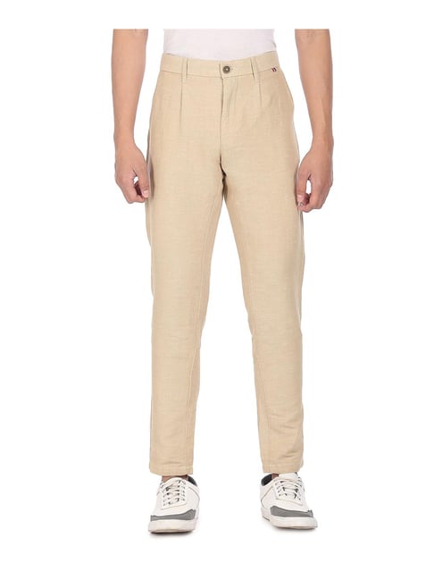 U S Polo Assn U.S. Polo Assn. Beige Regular Fit Trousers