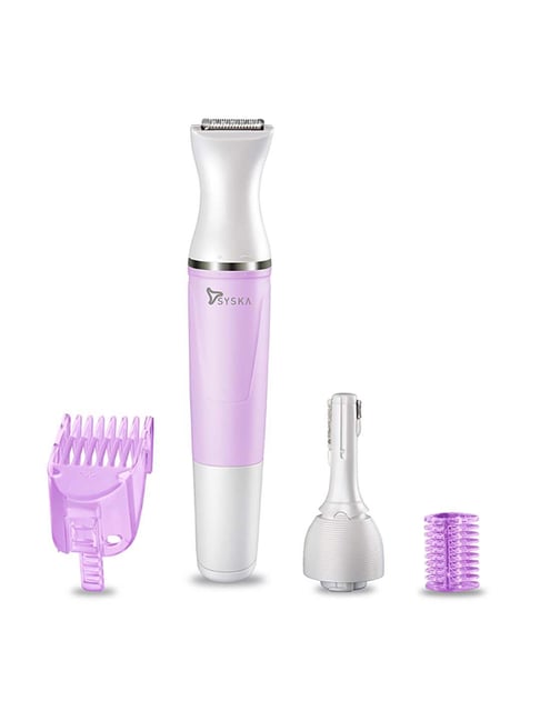 Syska SensoSafe FT009 Female Grooming Kit - 120 Min Runtime (White and Pink)