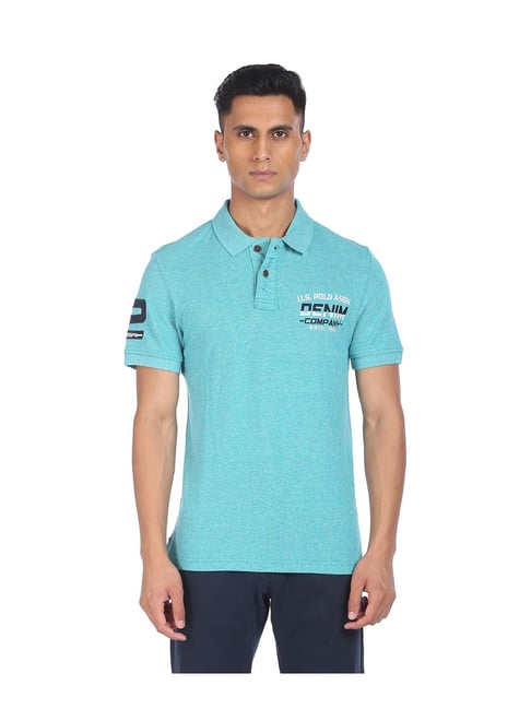 U S Polo Assn U.S. Polo Assn. Aqua Blue Regular Fit Polo T-Shirt