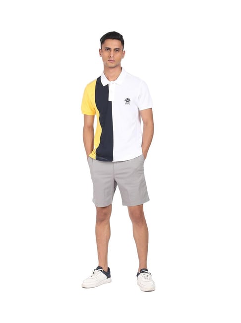 Buy . Polo Assn. Multicolor Colour-Block Polo T-Shirt for Men Online @  Tata CLiQ