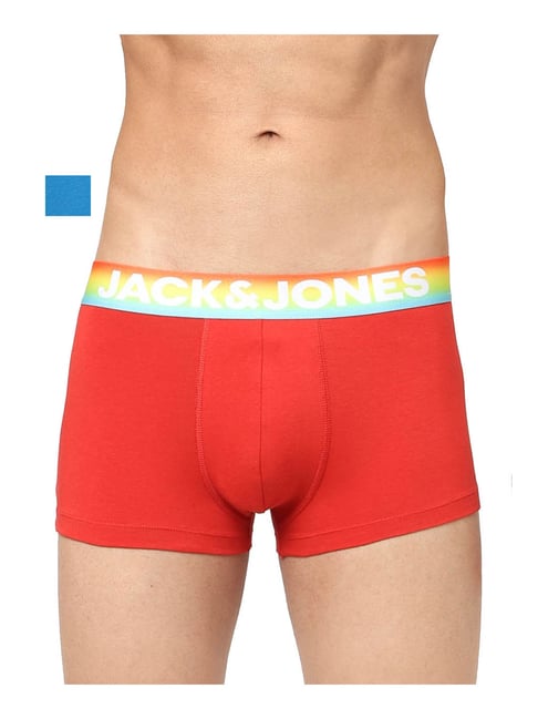 Jack & Jones Mykonos Blue & Pompeian Red Regular Fit Trunks - Pack Of 2-picture-33