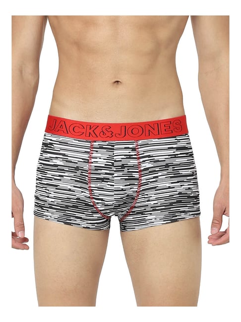 Jack & Jones Black & White Printed Trunks