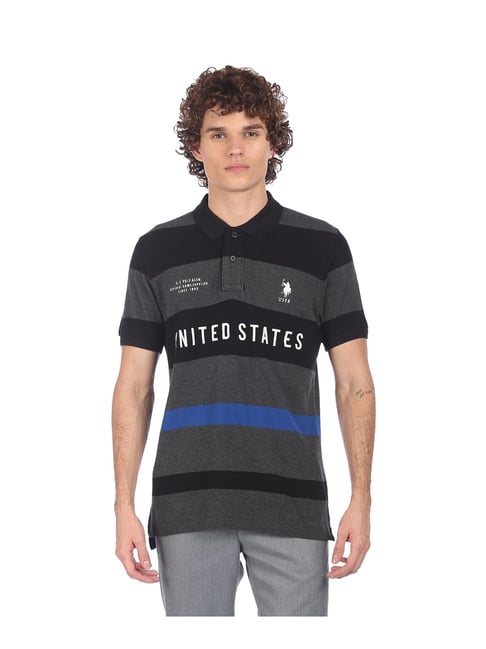 U S Polo Assn U.S. Polo Assn. Charcoal Printed Polo T-Shirt