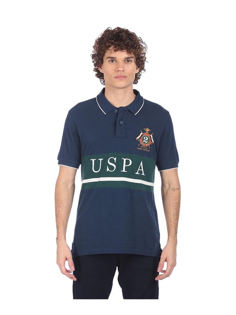 U S Polo Assn U.S. Polo Assn. Navy Printed Polo T-Shirt