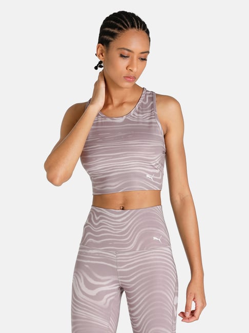 Puma Purple Printed Yoga Tank Top