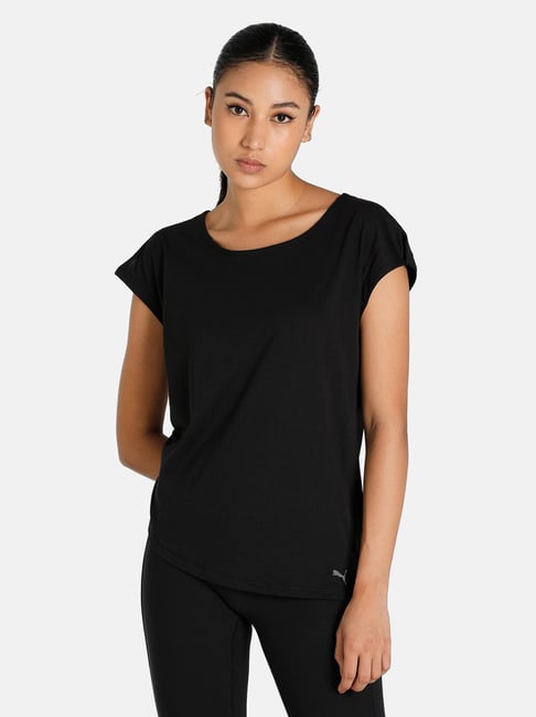 Puma Studio Black Regular Fit Yoga T-Shirt