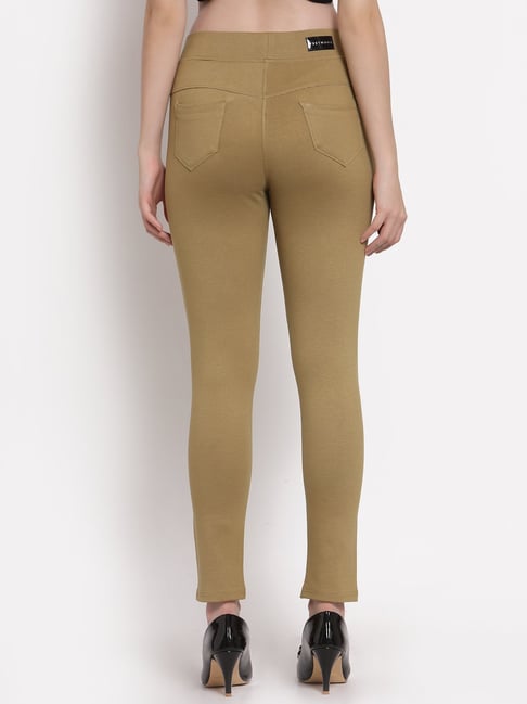 Khaki on sale skinny jeggings