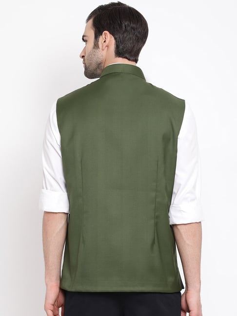 Dark green nehru clearance jacket