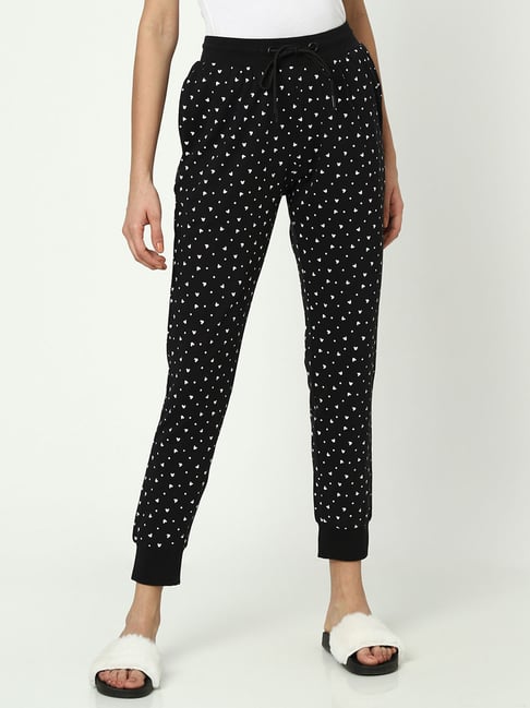 Bewakoof Black Printed Joggers