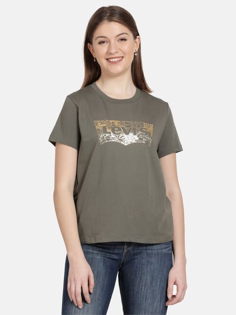 Levi's Grey Graphic Print T-Shirt Price in India