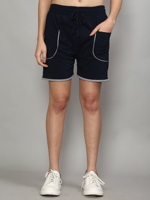 Gracit Navy Cotton Sports Shorts-picture-26