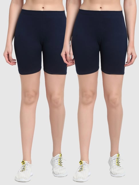 Gracit Navy Cotton Sports Shorts - Pack Of 2-picture-16