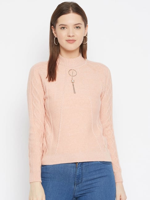 Buy Duke Peach Self Design Sweater for Women Online Tata CLiQ