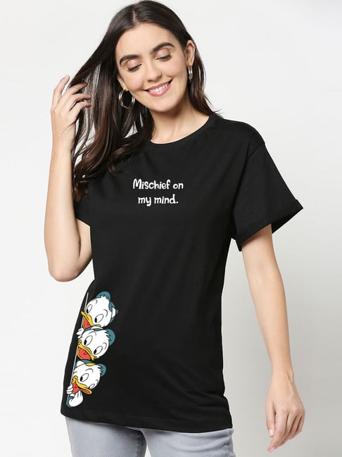 Buy Bewakoof Black Graphic Print T 