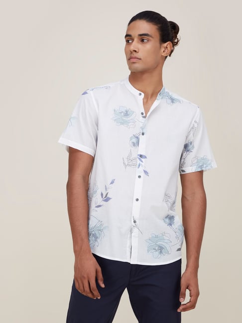 ETA by Westside White Floral-Printed Resort-Fit Shirt-ETA-Clothing-TATA ...