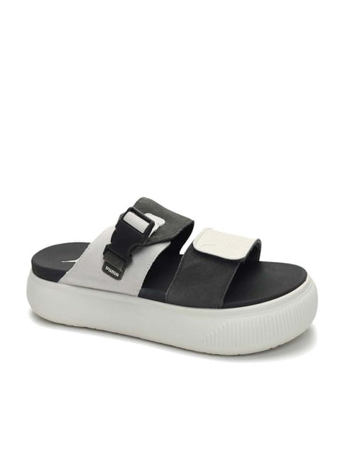 Puma grey suede outlet flip flops