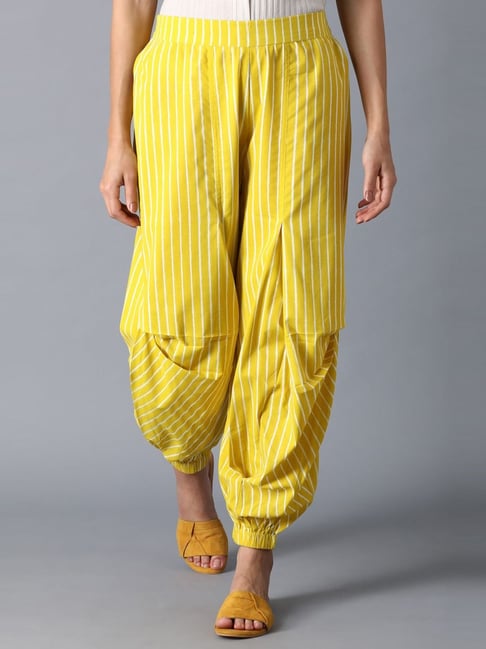 Buy W Yellow Striped Pants for Women Online Tata CLiQ