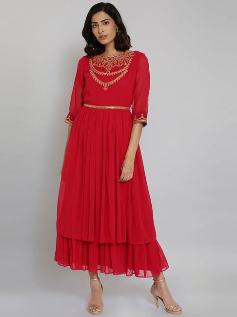 sachin and babi light blue dress BHOEM REGULAR FIT - EMBROIDERED - Maxi dress - burgundy/red/red