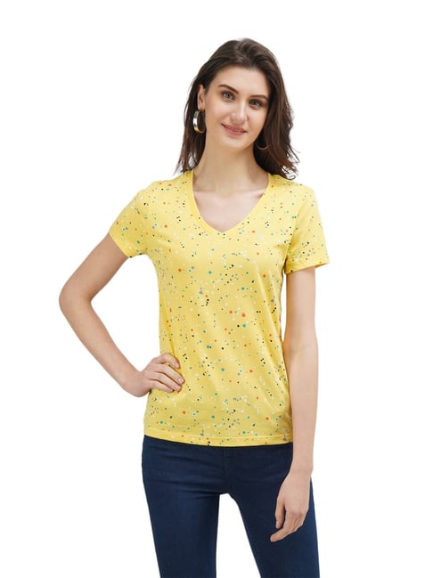 United Colors of Benetton Yellow Printed T-Shirt