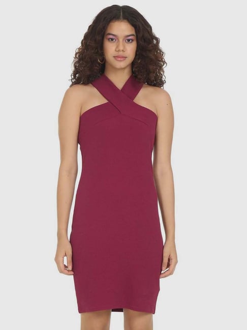 Sugr Red Regular fit Tube Dress Price in India