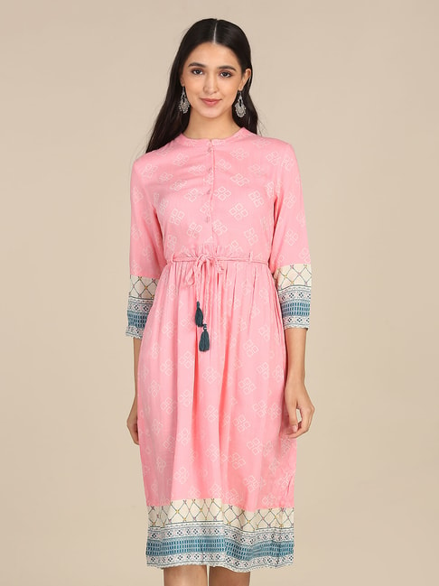 Karigari Light Pink Printed Dress Price in India