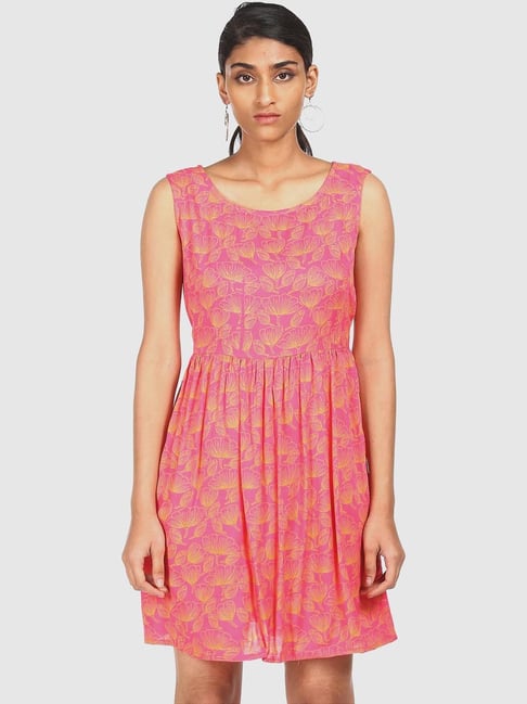 Karigari Pink Floral Dress Price in India