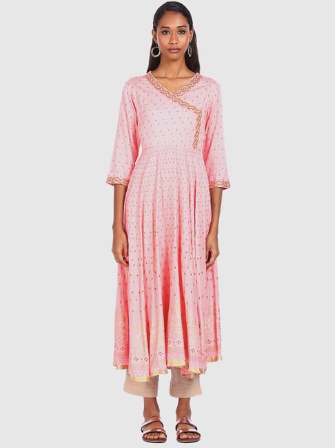 Anahi Pink Embroidered Kurta