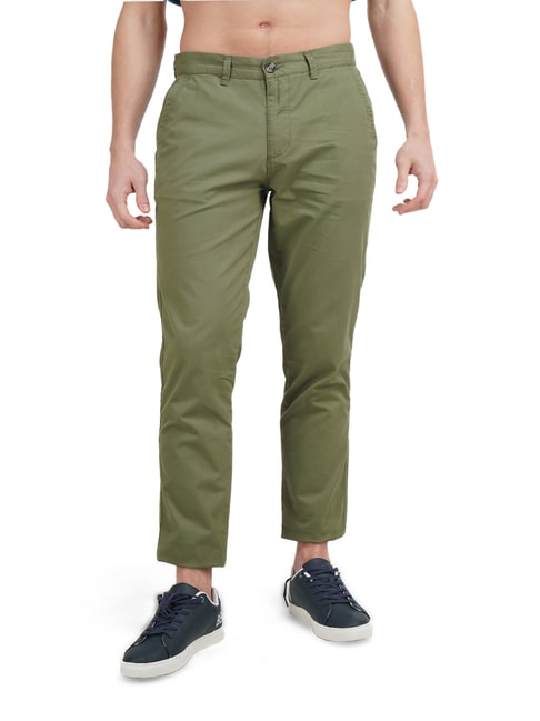 Buy Juniper Olive Green Cotton Regular Fit Pants for Women Online @ Tata  CLiQ