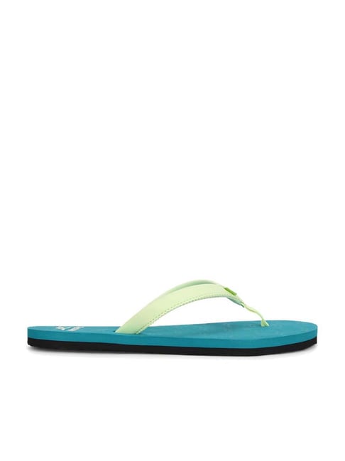 Reebok Women's Sansa Teal & Yellow Flip Flops