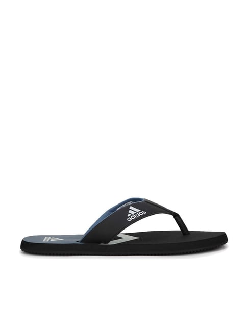 Adidas Men's EEZAY 2019 Black & Blue Flip Flops