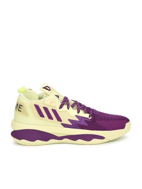 Adidas Men's DAME 8 Yellow & Purple Basketball Shoes