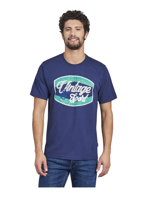 Beverly Hills Polo Club Navy Cotton Regular Fit Printed T-Shirt-picture-41