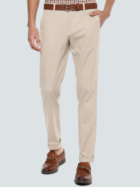 Buy Louis Philippe Sport Khaki Cotton Slim Fit Self Pattern Trousers for  Mens Online @ Tata CLiQ