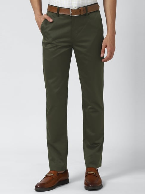 Buy Sarona Slim Fit Men Dark Green Trousers Online at Best Prices in India   JioMart