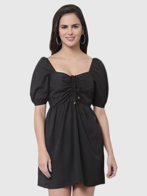 Style Quotient Black A-line Fit Dress Price in India