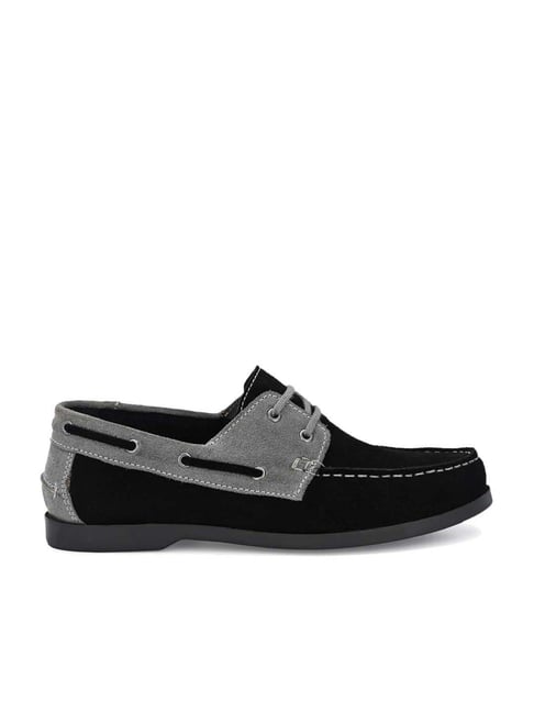Carlo Romano Men's Black Boat Shoes-picture-32