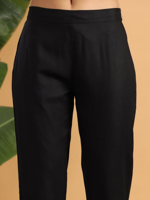 Buy Black Ankle Pant Cotton Silk for Best Price, Reviews, Free Shipping