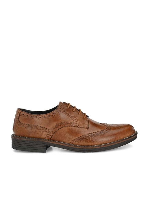 Carlo Romano Men's Tan Derby Shoes-picture-37