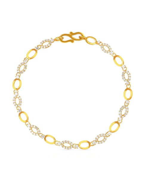 Buy Malabar Gold & Diamonds metal 2 Colour Gold Diamond Bracelet For Women ( Gold) at Amazon.in