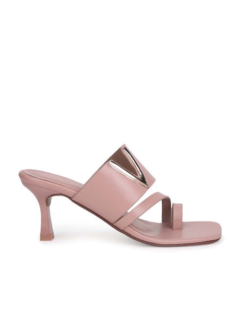 Truffle Collection Women's Nude Pink Toe Ring Stilettos