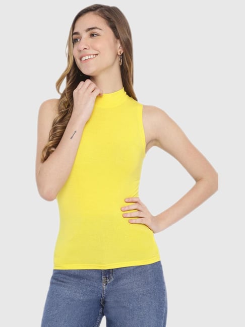 Buy La Intimo Yellow Slim Fit Top for Women Online Tata CLiQ