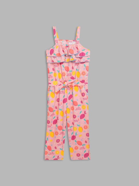 Elle Kids Pink Cotton Printed Jumpsuit-picture-41
