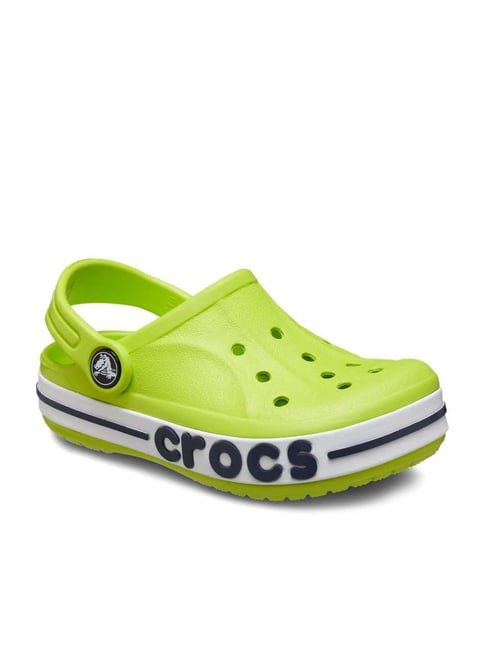 Crocs Kid's Bayaband Lime Green Back Strap Clogs