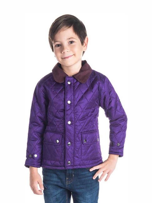 Barbour quilted store jacket kids purple