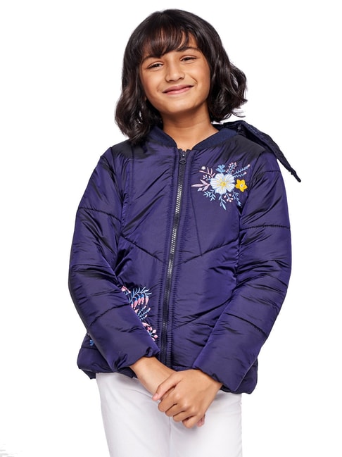 Global Desi Girl Navy Quilted Jacket