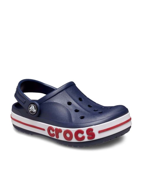 Crocs Kid's Bayaband Navy Back Strap Clogs