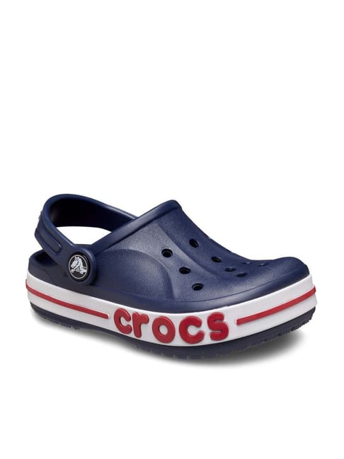 Crocs Kid's Bayaband Navy Back Strap Clogs