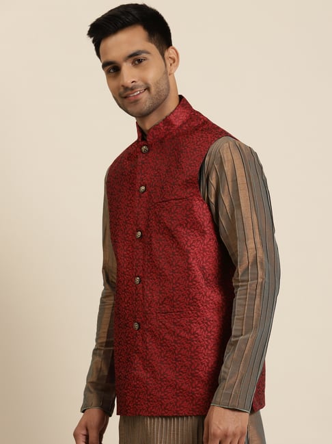 The Sami Nehru Jacket - Maroon